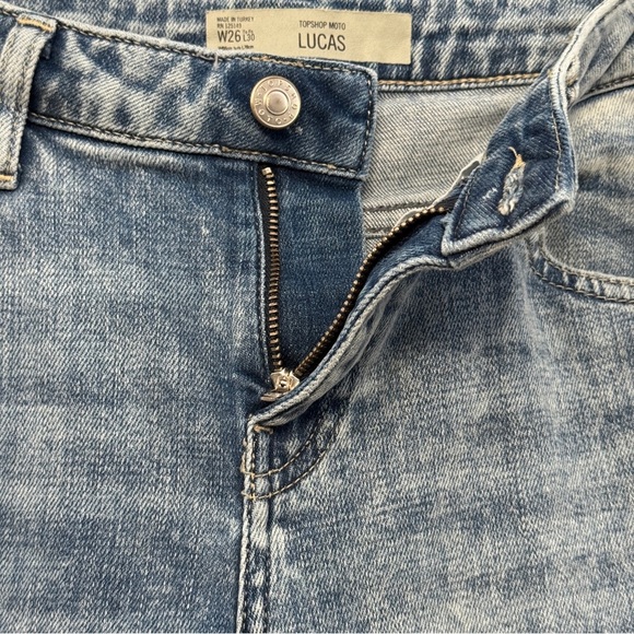 Topshop Moto Lucas Skinny Jeans Jackpot Sequin Patchwork Distressed W26 L30 - Picture 4 of 8